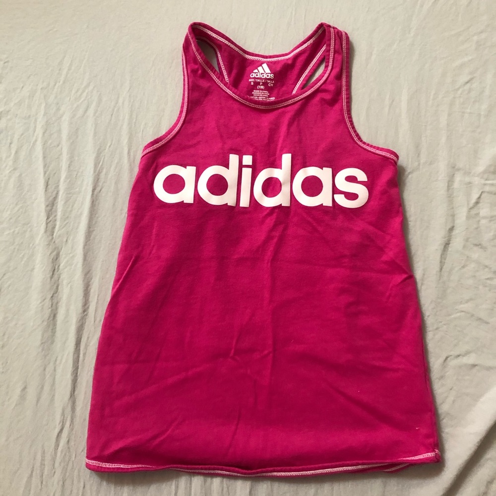 Adidas hot pink tank top